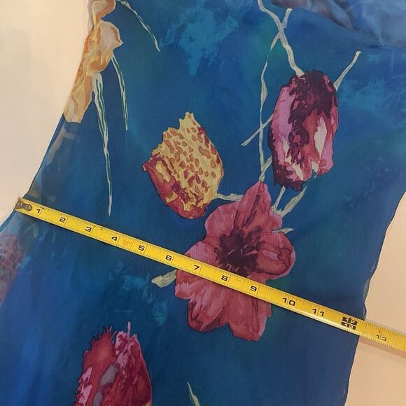 Ralph Lauren Collection Purple Label Floral 90s Silk Slip Dress Midi Sleeveless - Picture 6 of 15